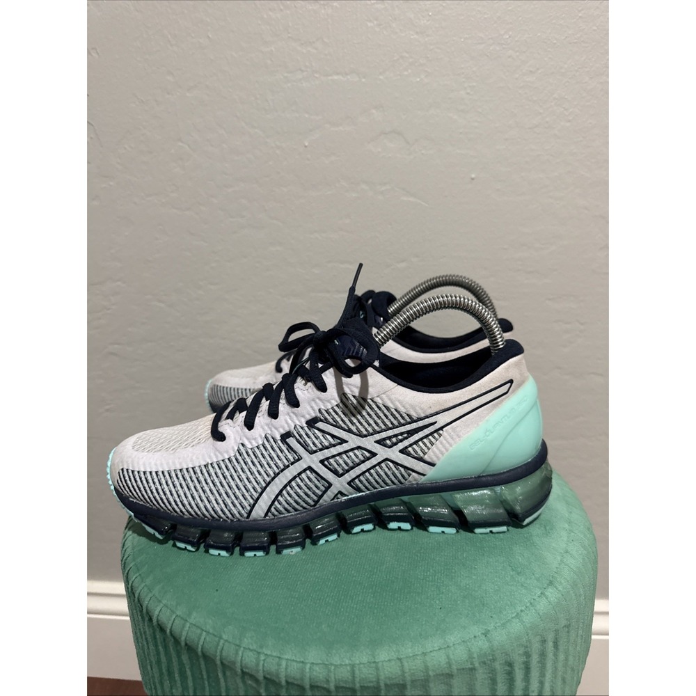 ASICS Gel Quantum 360 CM Womens White Aruba Blue Running Shoes T6G6N Size 7.5 - Picture 3 of 9